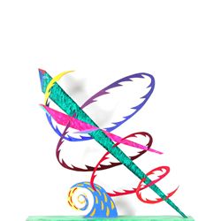 Paul von Ringelheim, Interpretations of a Wave (14), Painted Flame-cut Steel Sculpture