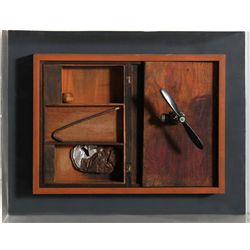 Jean Olds, Construction No. 13, Mixed Media Wooden Sculpture in Plexiglass
