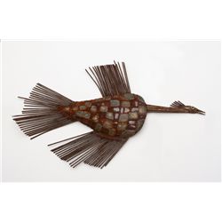 Victor Delfin, #1 Bird, Hand-Welded Bronze, Copper and Iron Sculpture