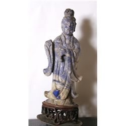 Chinese, Figure, Blue Hardstone Sculpture