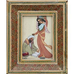 Indian, Woman with Cup, Ceramic Tile