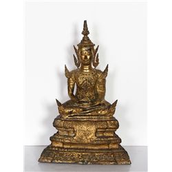 Thai Buddha, Painted Cast Metal Sculpture