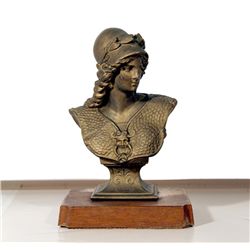 Savino, Bust of Athena, Painted Metal Sculpture