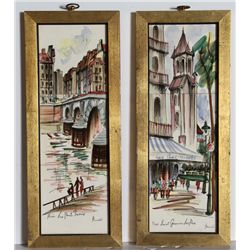Renie, Scenes of Paris, Paintings on Ceramic Tiles