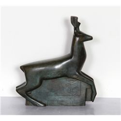 Joseph Czaky, Deer, Bronze Sculpture