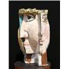 Image 1 : Cubist Face in the style of Picasso, Painted Terracotta Sculpture
