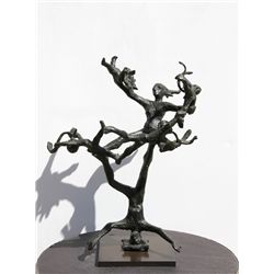 Modern Abstract Acrobats, Bronze Sculpture