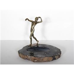 Nude Ashtray, Bronze Sculpture affixed to Polished Geode