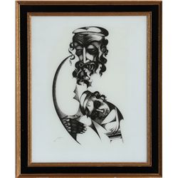 Father and Son, Print on Glass