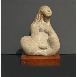 Lord, Seated Woman), Stone Sculpture