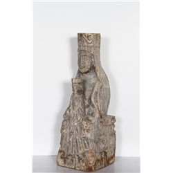 Mother and Child, Hand-Carved Wood Sculpture
