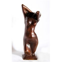 Joseph Emile Renier, Stretching Woman, Bronze Sculpture