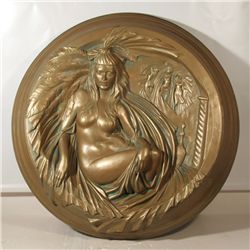 Island Woman with Column, Epoxy Resin Wall Sculpture