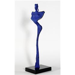 Alfred Gockel, Blue Bronze Figure, Bronze Sculpture