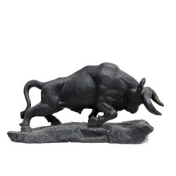 Charging Bull, Cast Iron Sculpture