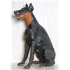 Image 1 : Doberman Pinscher, Painted Mixed Media Ariated Concrete Sculpture