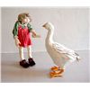 Image 1 : Kay Ritter, Girl with Goose, Two Mixed Media Sculptures with Fabric and Papercasting