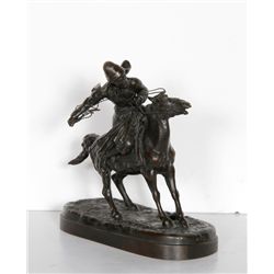 Evgeni Evgenievich Lanceray, Mounted Mongol, Bronze Sculpture