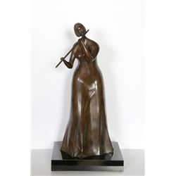 Branko Bahunek, The Flautist, Bronze Sculpture