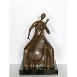 Branko Bahunek, The Cellist (Sculpture), Bronze Sculpture