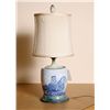 Image 1 : Blue and white glazed pottery jar lamp