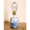 Image 2 : Blue and white glazed pottery jar lamp