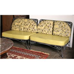 Pair of Outdoor Furniture Benches - Avocado Green Vintage