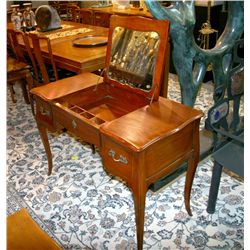 French Fruitwood Dressing Vanity with Mirror by John Widdecomb