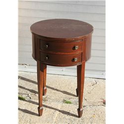 Round Two Drawer Table