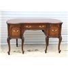 Image 1 : John Widdicomb Kidney Shaped Desk with Custom Glass top, Mahogany