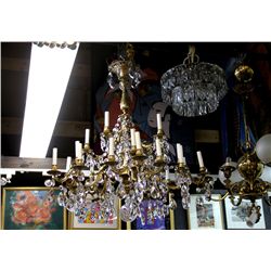 French Crystal Chandelier, Bronze Chandelier Gemini Cut Crystal