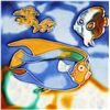 Image 1 : Lot of Three Glazed Ceramic Tiles Fish and Koalas