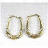 Image 2 : Sterling and 1/20 10Kt Gold Overlay Hoop Earrings