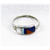 Image 1 : Zuni Sterling Channel Inlay Ring - Haloo, Size 8.5