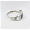 Image 2 : Zuni Sterling Channel Inlay Ring - Haloo, Size 8.5