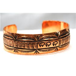 Navajo Copper Cuff Bracelet Signed by Vera Tsosie