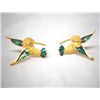Image 1 : Hummingbird Earrings, Enamel Goldtone, Post Style