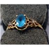 Image 1 : 14Kt Gold, Blue Topaz, and Diamond Ring, Size 7