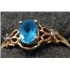 Image 2 : 14Kt Gold, Blue Topaz, and Diamond Ring, Size 7
