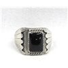 Image 2 : Navajo Sterling Onyx Ring, Size 12.75