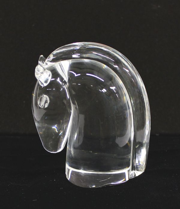 Vintage Steuben Glass Horse Head Paperweight