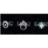 Image 2 : 6 Navajo Sterling Rings, Some Turquoise and Onyx