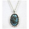 Image 2 : Navajo Sterling Turquoise Pendant Necklace, J. Sam