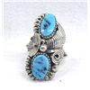 Image 2 : Navajo Sterling Kingman Turquoise Ring, Size 8.75