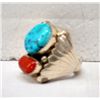 Image 2 : Navajo Silver Turquoise Ring by A. Largo, size 11