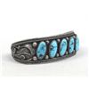 Image 3 : Old Pawn Navajo Silver Kingman Turquoise Bracelet