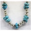 Image 2 : Navajo Sterling Turquoise Nugget Necklace