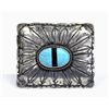 Image 1 : Old Pawn Navajo Sterling Turquoise Belt Buckle