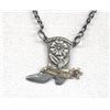 Image 2 : Sterling Silver and Gold Cowboy Boot Tie Clasp