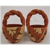 Image 1 : 2 Jemez Polychrome Pottery Handled Baskets, Signed